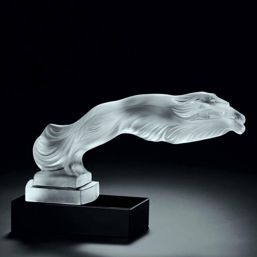 Art Deco Glass ' Greyhounds ' Car Mascot Figurine Hood Ornament 1930' H.Hoffmann