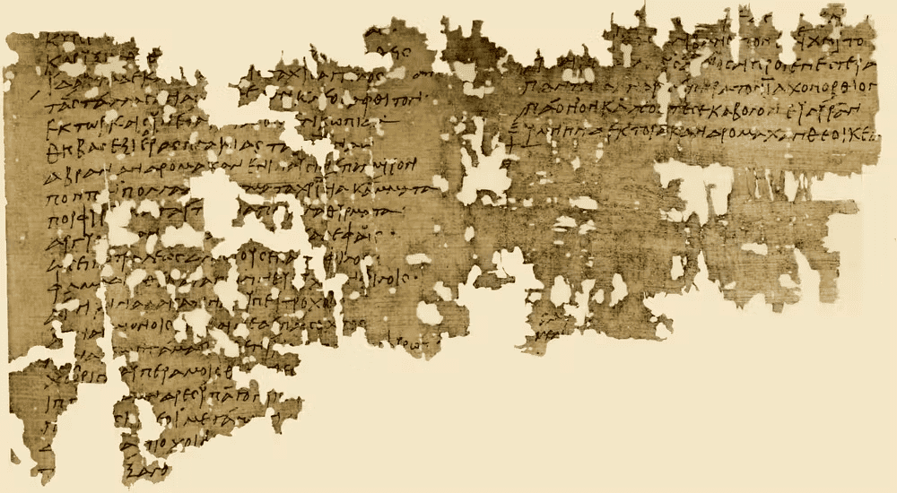 Fragments of Greek handwritten text.  