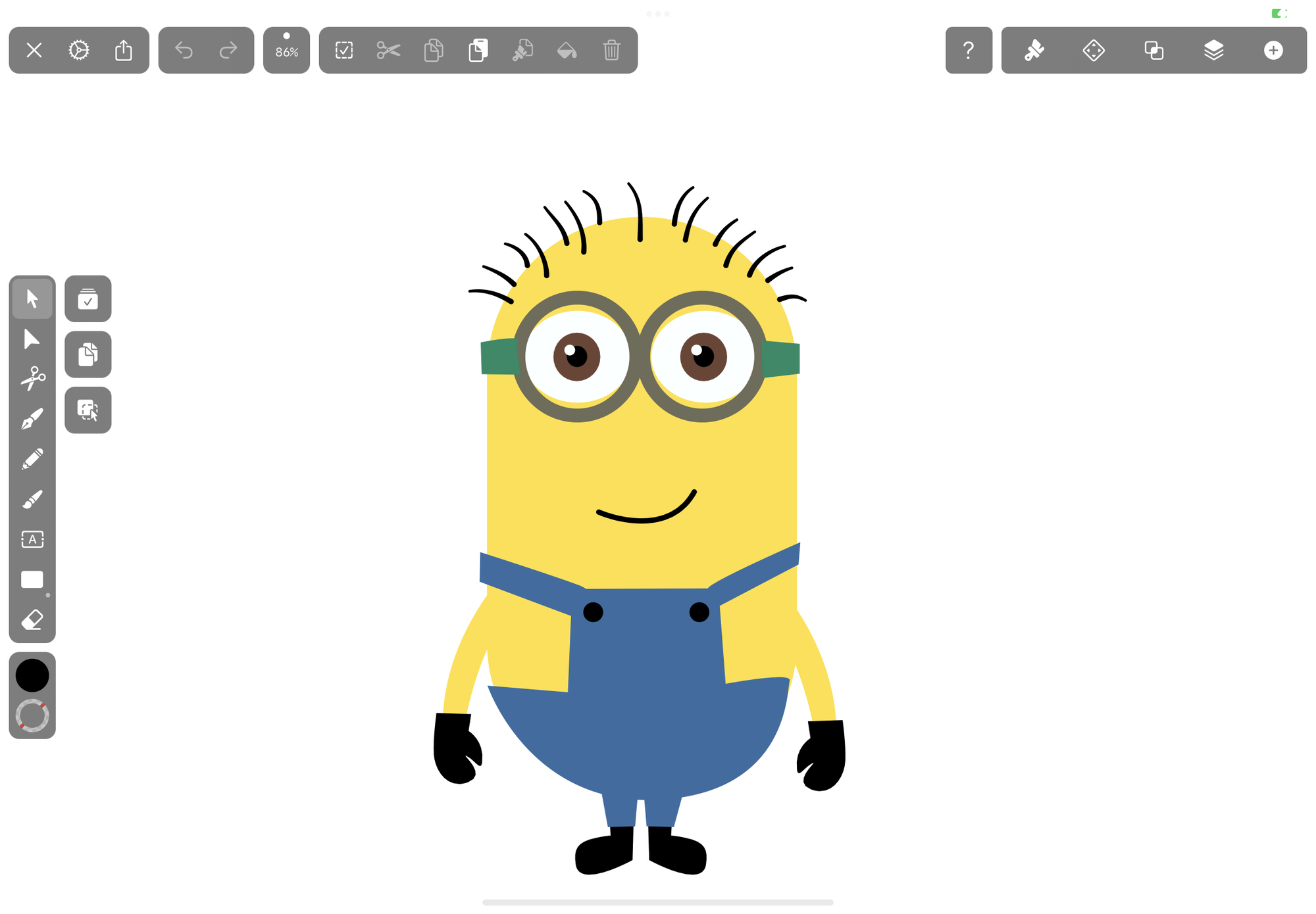 How to draw a minion tutorial on Vectornator
