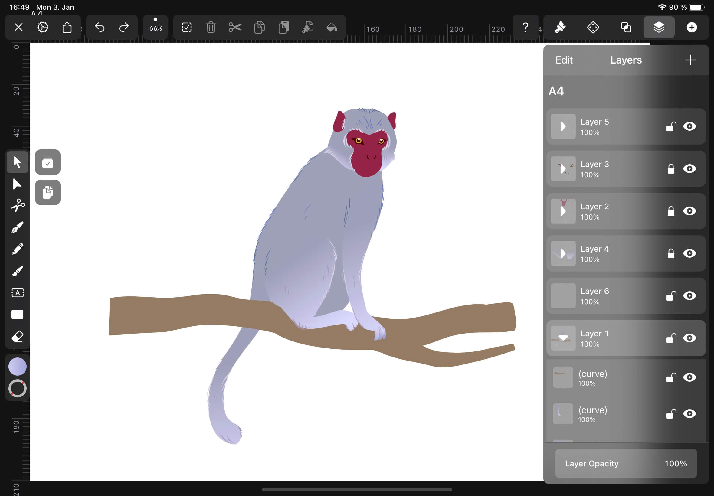 How to draw nature a monkey | Vectornator