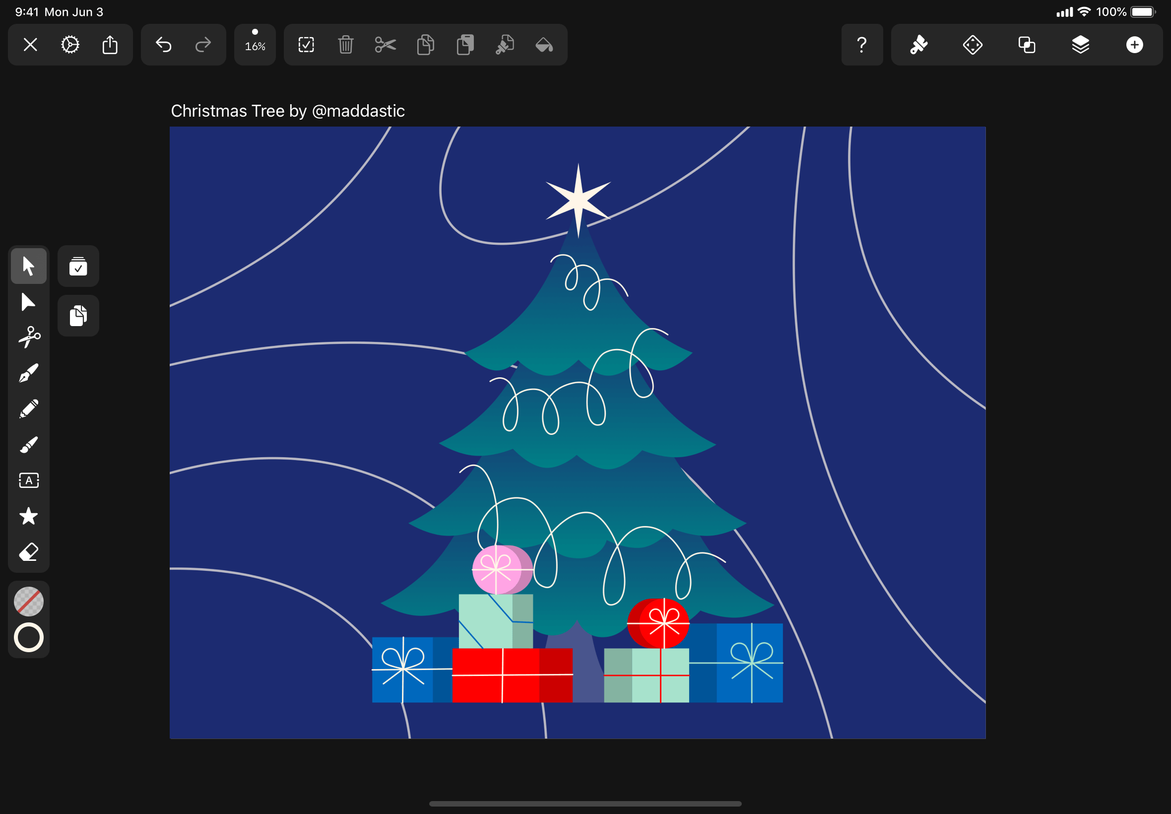 How to draw nature a Christmas Tree | Vectornator