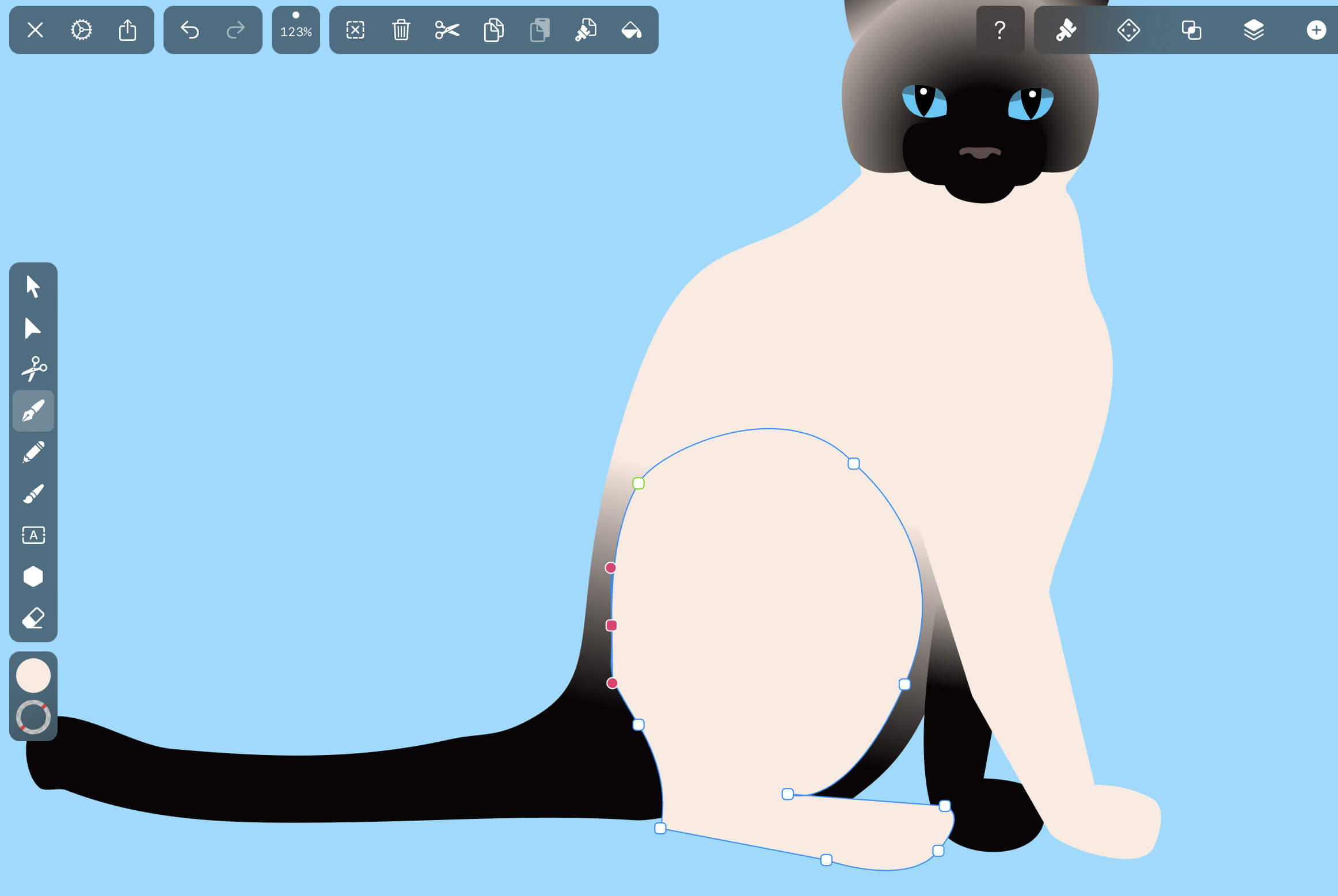 How to draw nature Siamese cat | Vectornator
