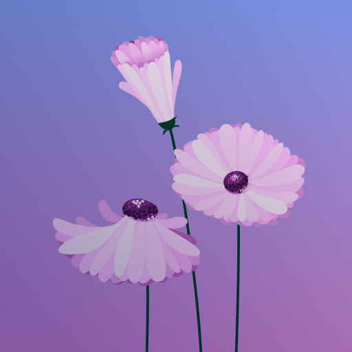 Violet flowers on a purple background