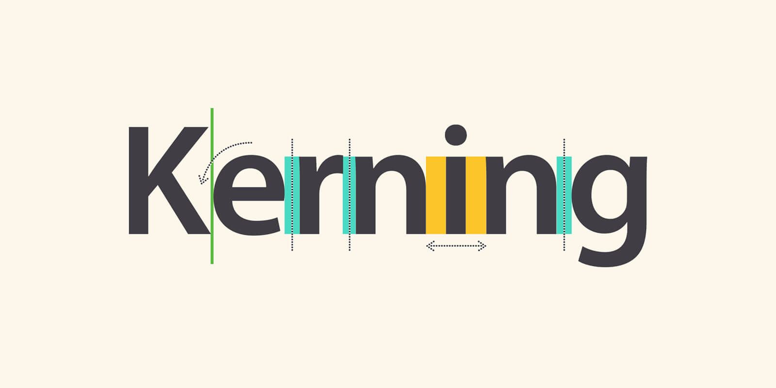 Kerning written with guides