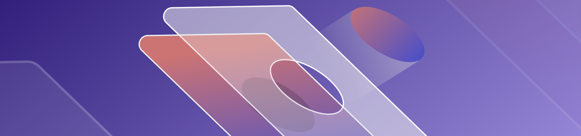 Geometric shapes on a purple background