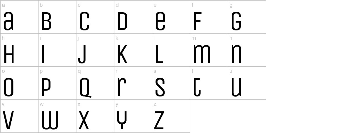 Black alphabet on a white background