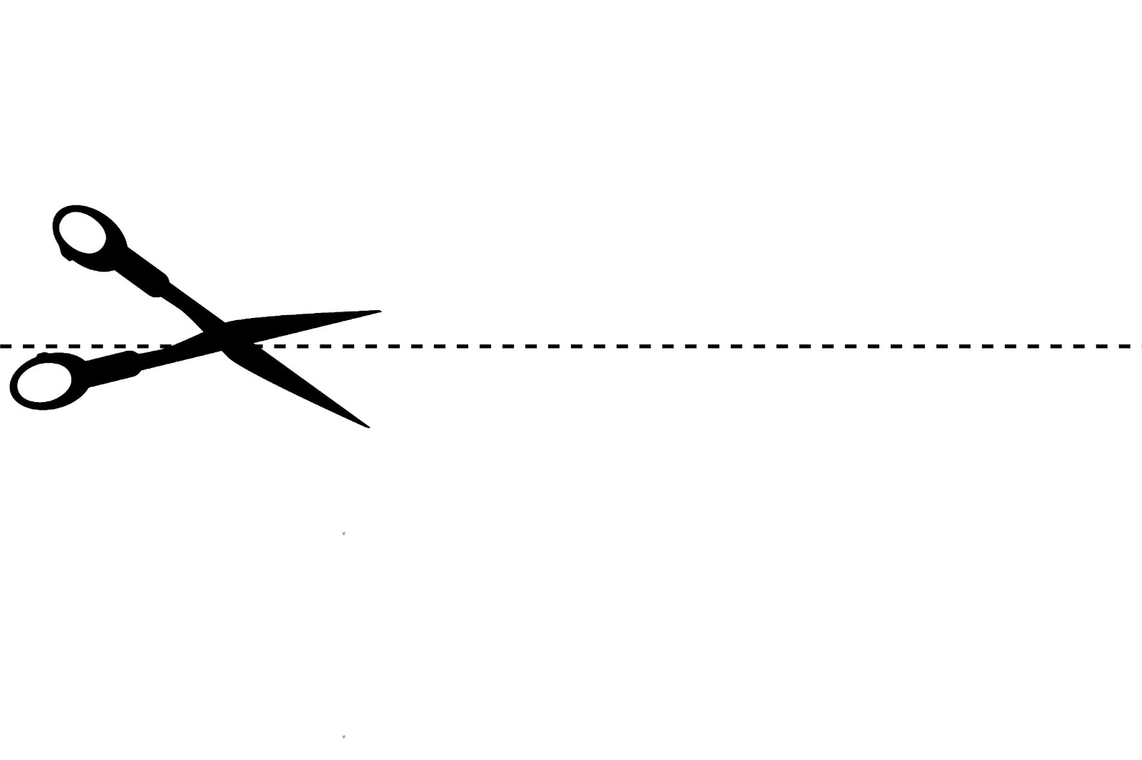 Scissor cutting a dotted line