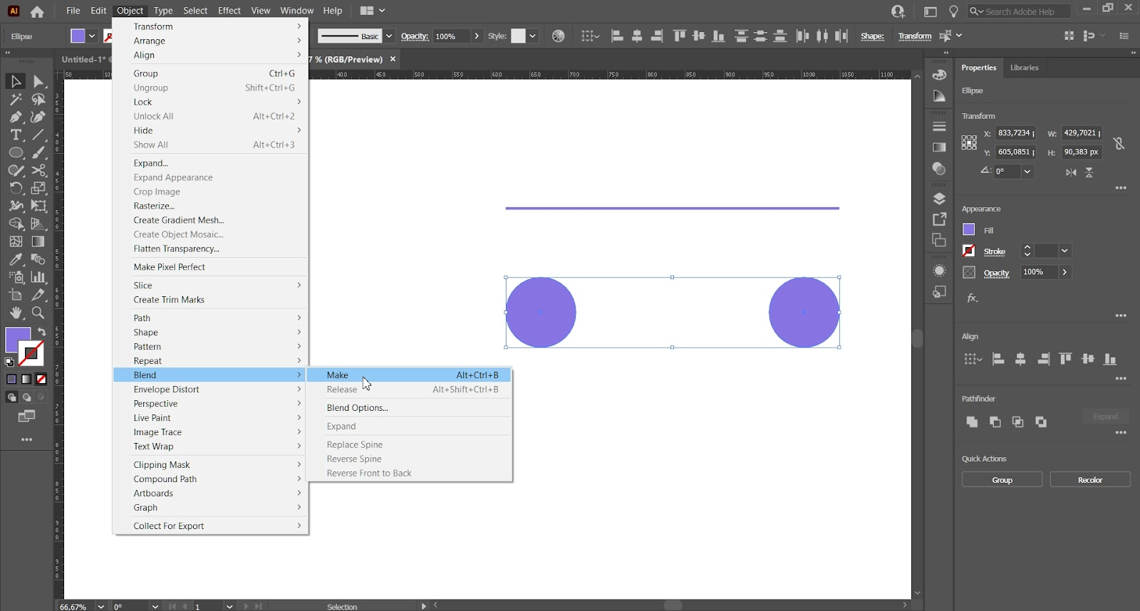Design UI with purple colored geometry