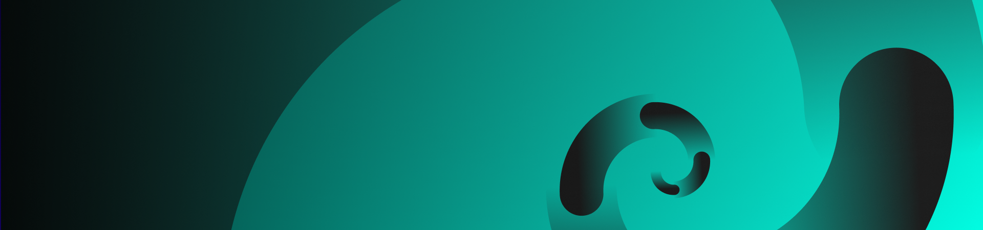 Black spiral on a turquoise background