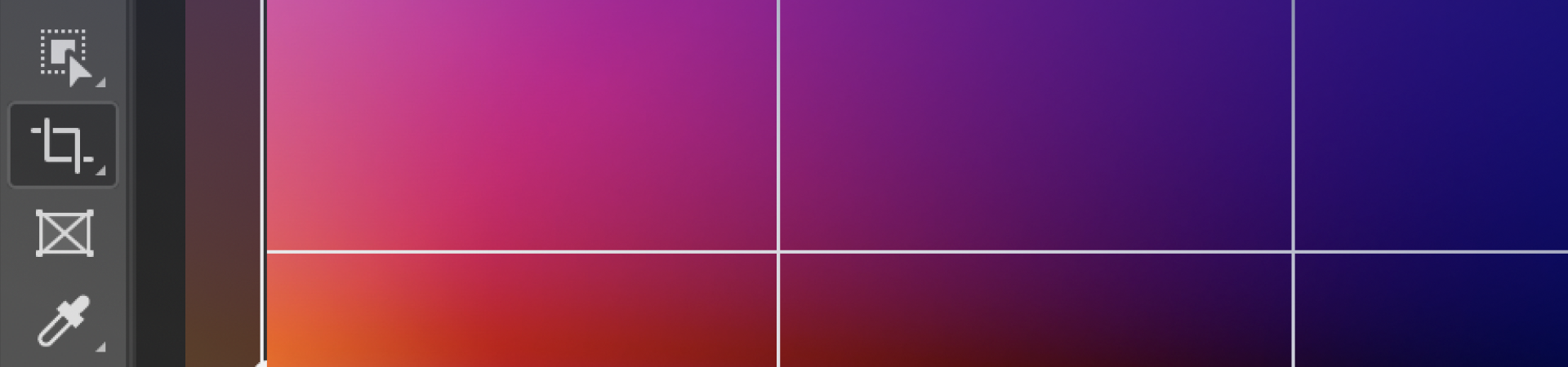 Gradient on a canvas with a design toolbar on the left