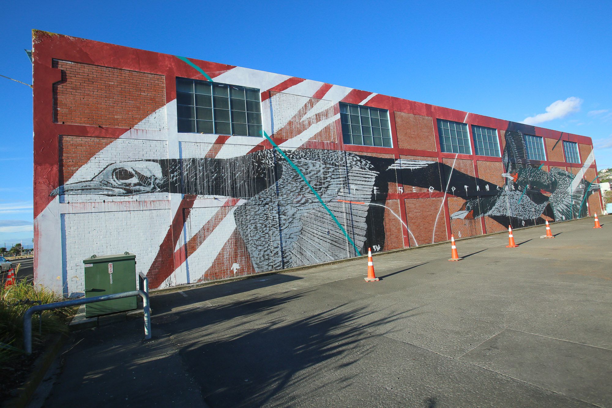 Te waha o Tane (Call of Nature) mural by Twoone in Napier, New Zealand