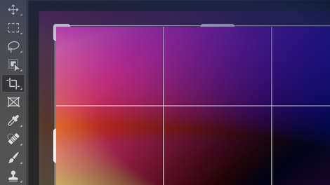 Gradient on a canvas with a design toolbar on the left