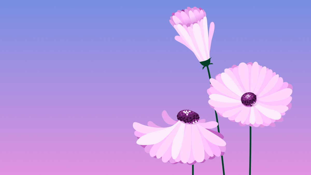 Violet Flowers on a purple background