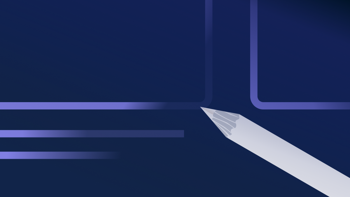 Illustration of a white pen on a blue and purple background
