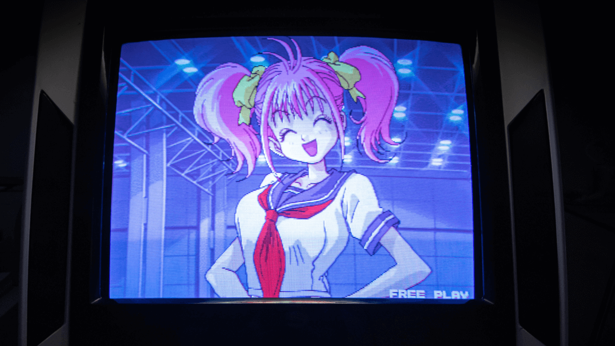 Anime character on a TV screen